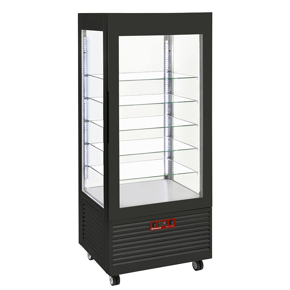 Kagemontre 4 sider T° positiv, 5 glashylder, ventileret, 480 liter, SORT