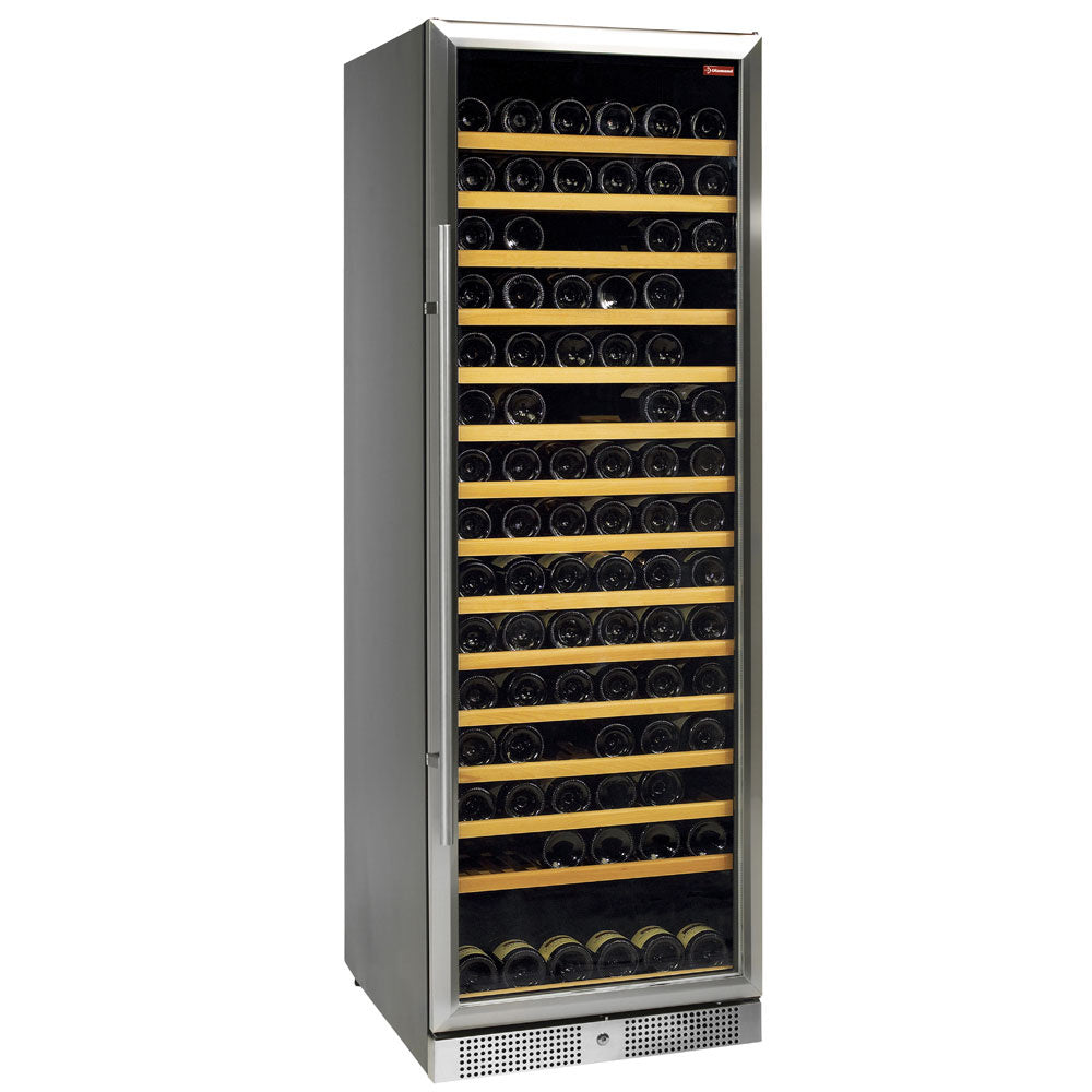Vinkøleskab, ventileret, rustfri stålvogn, 375 liter, sort
