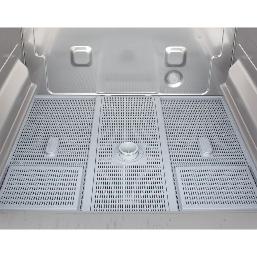 Underbordsopvaskemaskine - 50x50 kurve - indb. sæbe/afspænding og tømmepumpe - samt blødgøringsanlæg