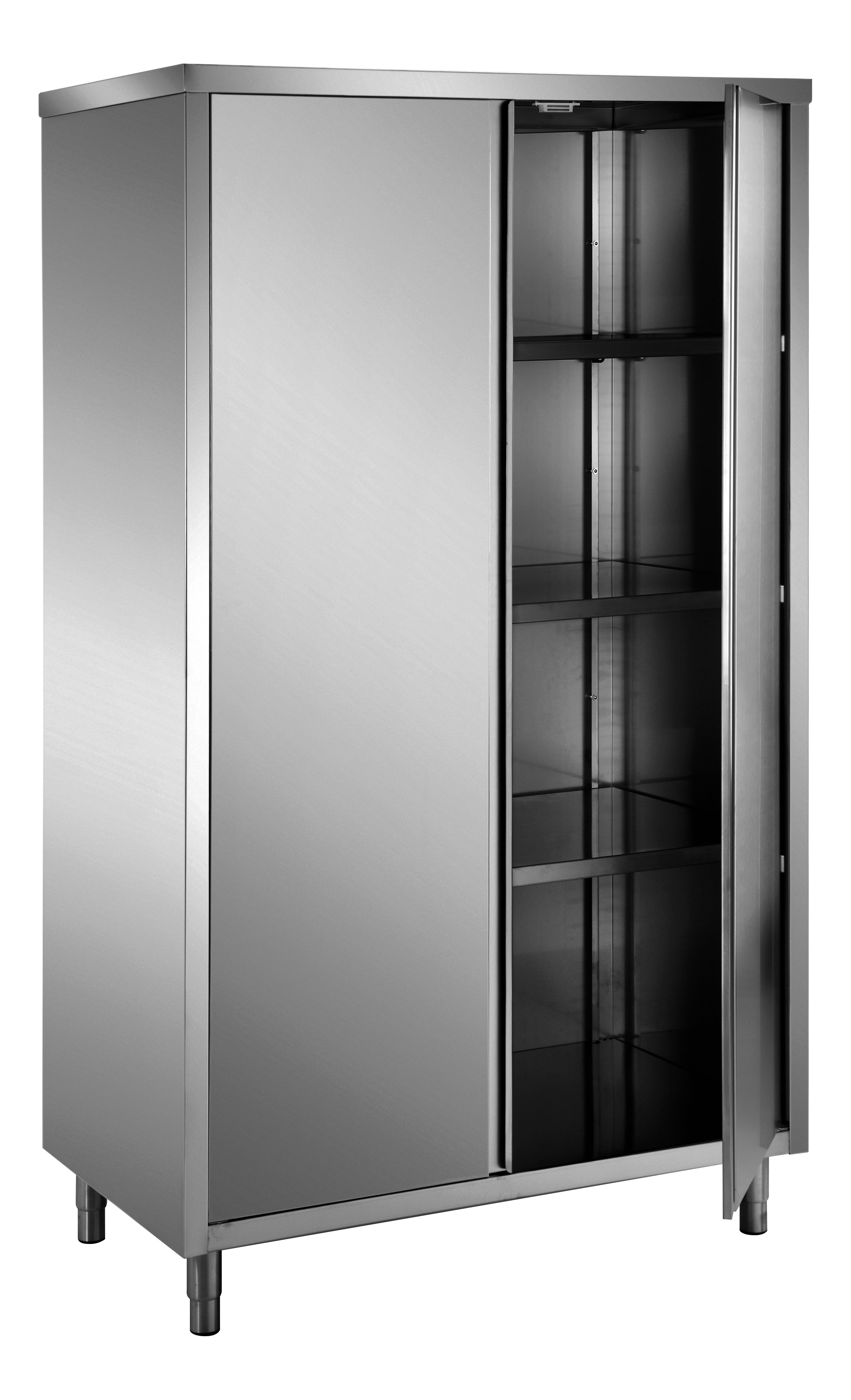 SARO Opbevaringsskab i rustfrit stål med 2 hængslede låger 1200x600 AISI 430