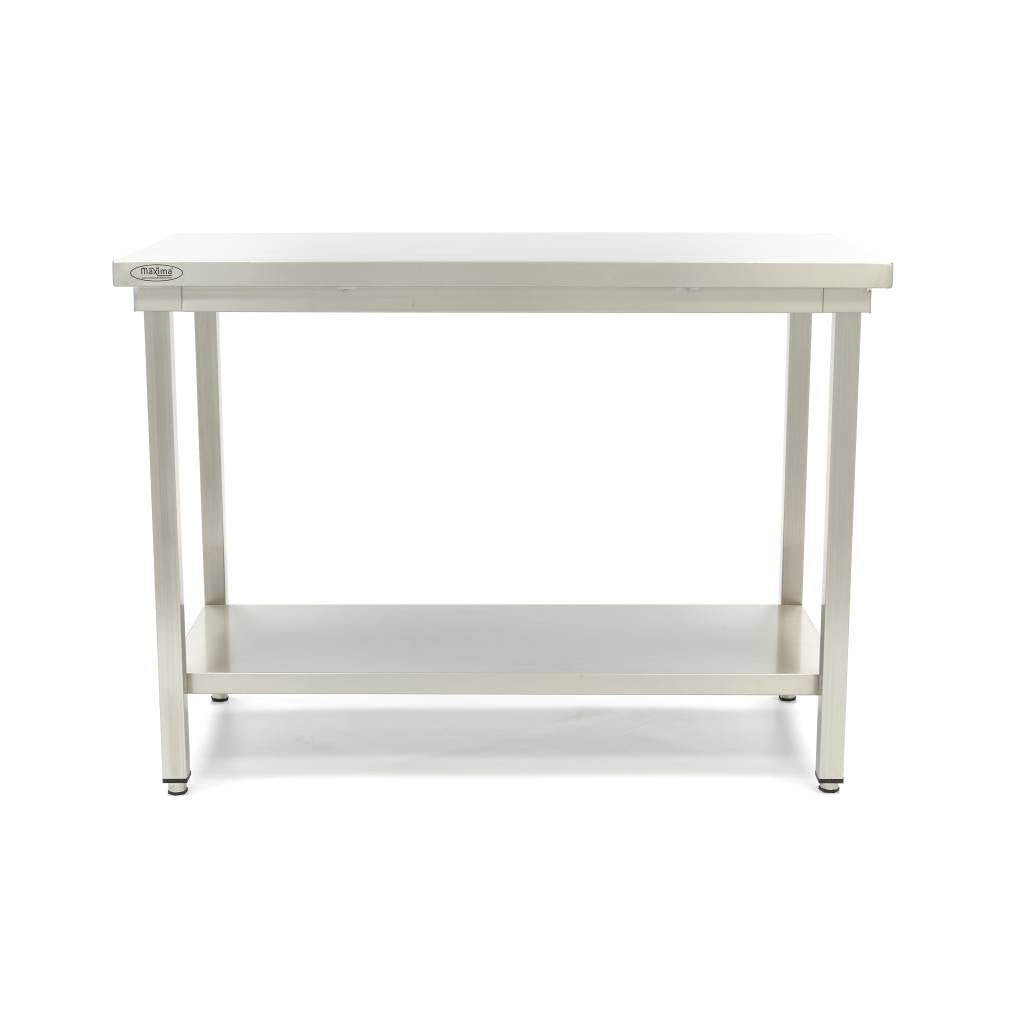 Bord i rustfrit stål - 200 x 60 cm - Justerbar højde - med opbevaringshylde