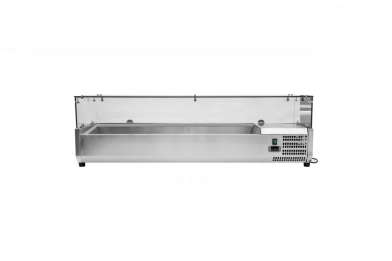 Køleopsats - med glasdisk - 141,5 cm - 6 x 1/4 GN beholdere