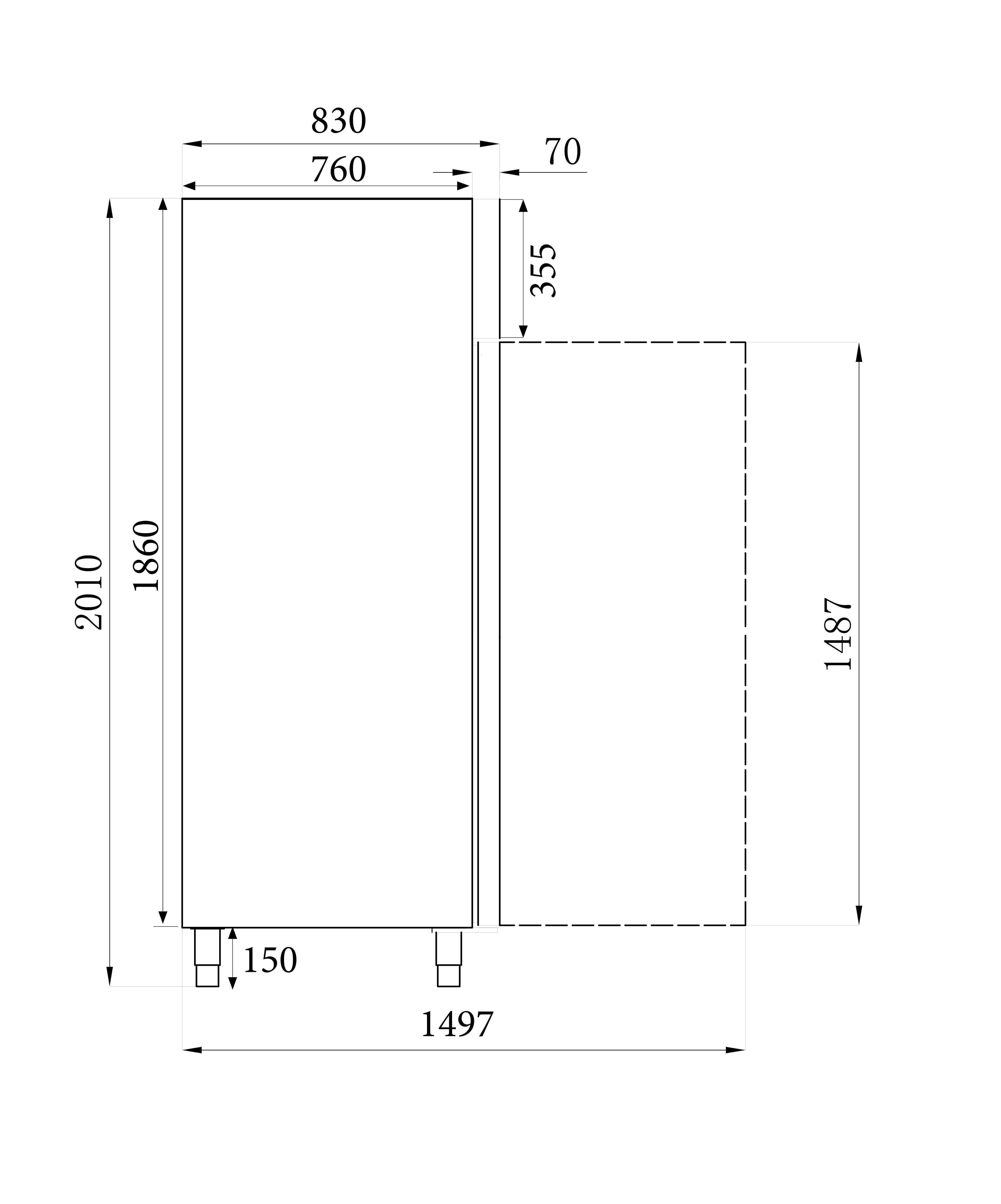 Industrifryseskab - 600 liter - GN 2/1 - rustfrit stål