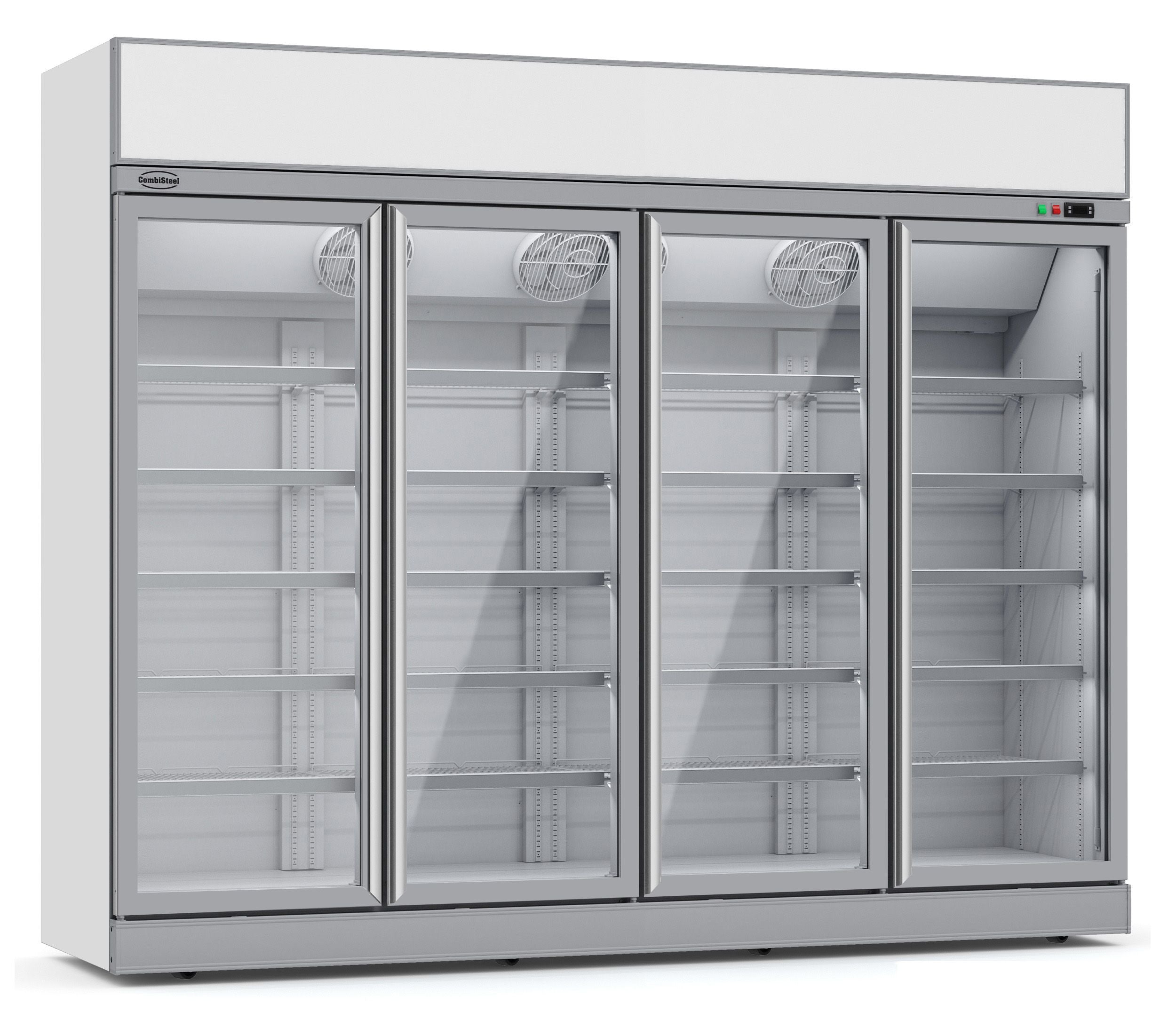 Køleskab - Hvid/Sølv - 4 glaslåger - 2060 liter