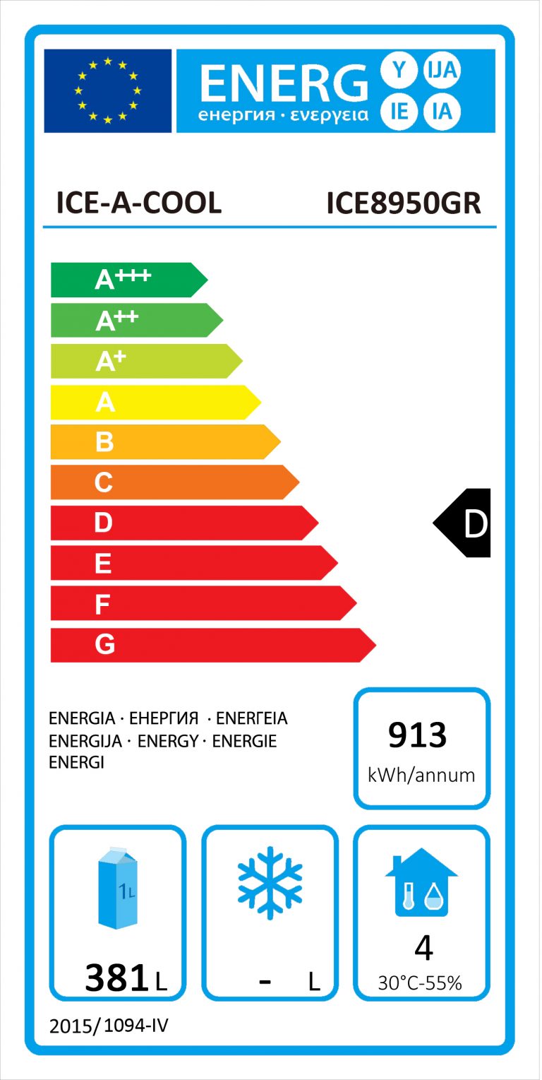 Industrikøleskab - Rustfrit stål - 580 liter - IAC