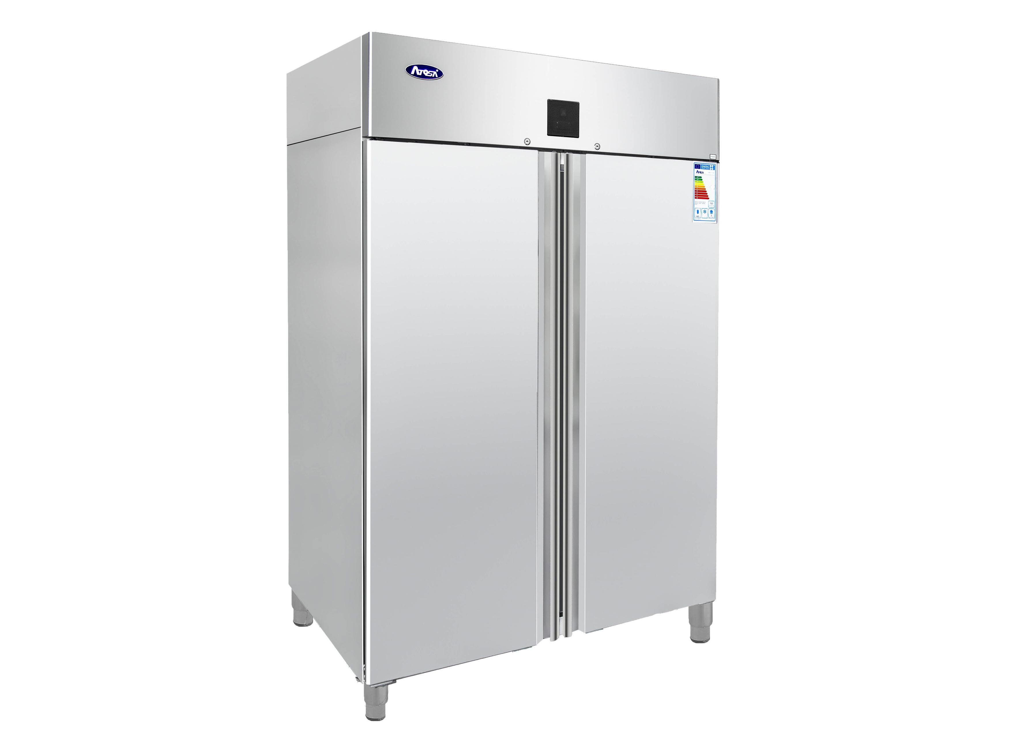 Industrikøleskab - dobbelt - rustfrit stål - GN 2/1 - 1240 liter