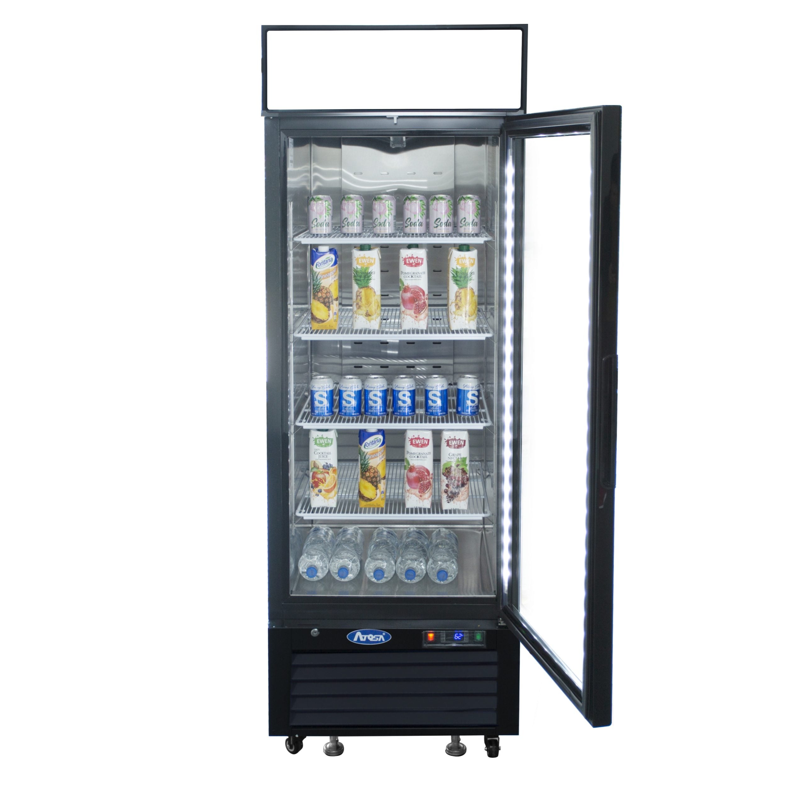 Displayfryser - 1 låge - Sort - 405 liter