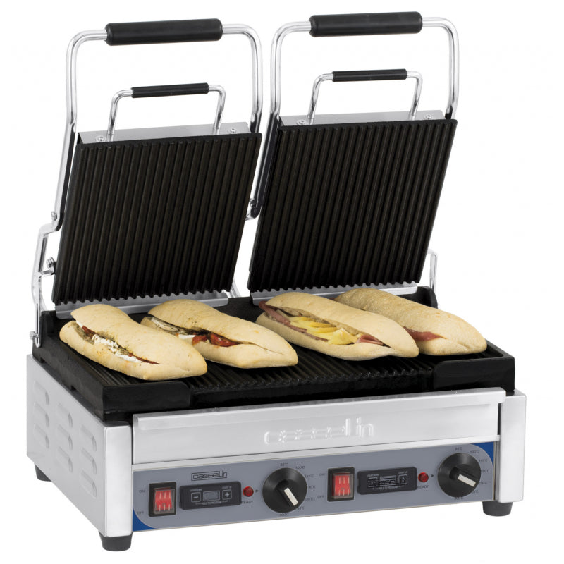 Klemgrill / Panini -  2 x 210 x 230 mm - 230 volt