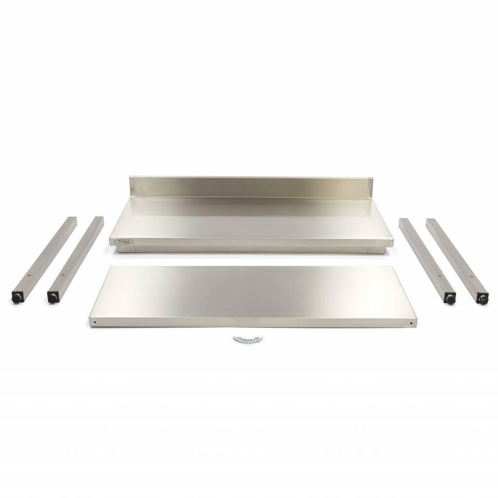 Bord i rustfrit stål med bagkant - 60 x 160 cm