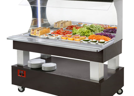 Buffet - Vægkølet salatbar, 4x GN 1/1-150 (Wengé træ)