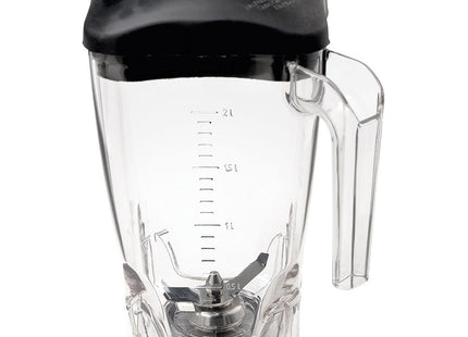 En firkantet Lexan 2-liters skål med låg og kniv (2 blade)
