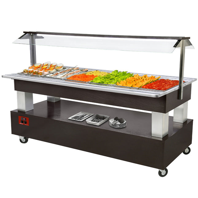 Buffet - Kølet salatbar, 6x GN 1/1-150 (Wengé træ)