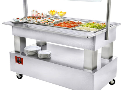 Buffet - Kølet salatbar, 4x GN 1/1-150 (hvidt træ)