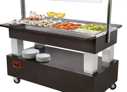 Buffet - Kølet salatbar, 4x GN 1/1-150 (Wengé træ)