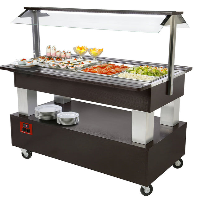 Buffet - Kølet salatbar, 4x GN 1/1-150 (Wengé træ)