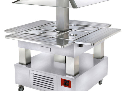 Buffet - varm 4x GN 1/1-150 (hvidt træ)