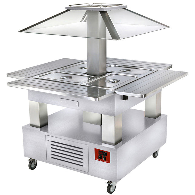 Buffet - varm 4x GN 1/1-150 (hvidt træ)