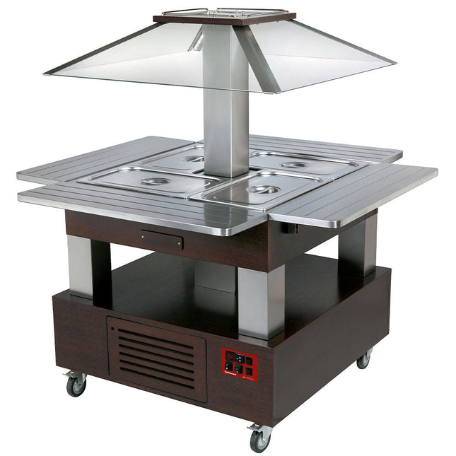 Buffet Ø - Kølet salatbar, motoriseret tag 4x GN 1/1-150 (Wengé træ)