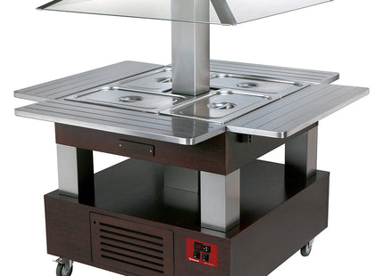 Buffet - varm 4x GN 1/1-150 (Wengé træ)