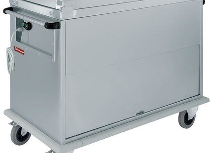 Vogn Bain-Marie 3x GN 1/1, 1 T°, med låg, skab med vippedør