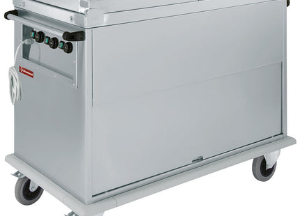 Vogn Bain-Marie 3x GN 1/1, 3 T°, låg, skab med vippedør