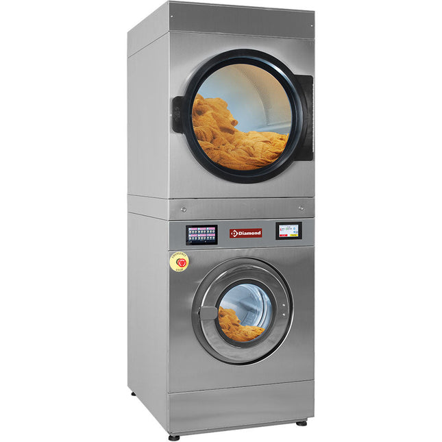 Vaskemaskine med super centrifugering 18 kg (el) + roterende tørretumbler 18 kg (el) TOUCH SCREEN