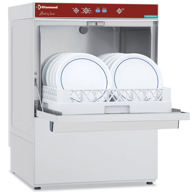 **
Opvaskemaskine 500x500mm"Full Hygiene", med skyllemiddel kontinuerligt vaskeprogram
**