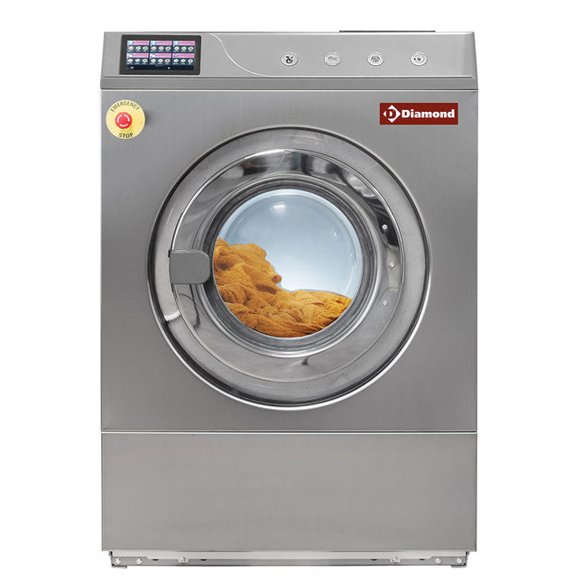 Tætningsvaskemaskine "rustfrit stål" 18 kg, med TOUCH SCREEN