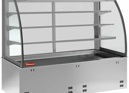 Element vask og åben display med 3 hylder (med gardin), nedkølet, ventileret 4x GN 1/1 (uden hermetisk enhed)