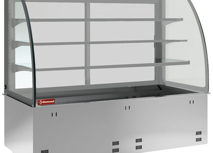 Element vask og lukket display med 3 hylder, nedkølet, ventileret 5x GN 1/1 (uden hermetisk enhed)