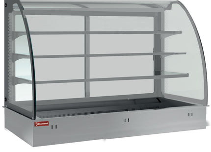 Element top og lukket display med 3 hylder, nedkølet, ventileret 4x GN 1/1 (uden hermetisk enhed)
