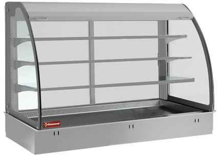Element top og åbent display med 3 hylder (med gardin), nedkølet, ventileret, 5x GN 1/1 (uden hermetisk enhed)