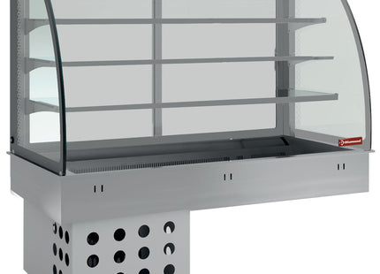 Element top og lukket display med 3 hylder, kølet, ventileret 5x GN 1/1