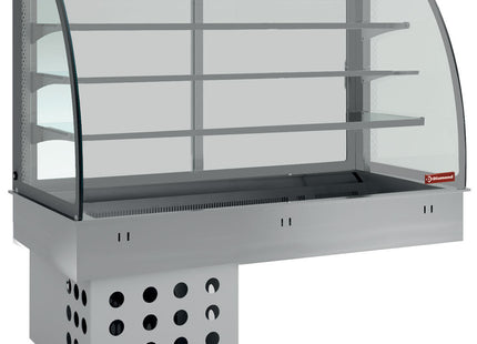 Element top og lukket display med 3 hylder, kølet, ventileret 3x GN 1/1