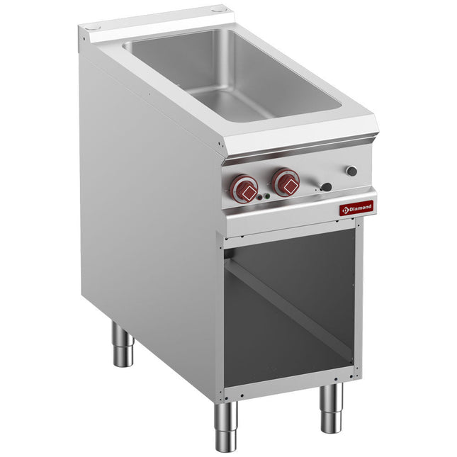 Elektriskbain marie 4x GN 1/3-150 mm, åbent skab