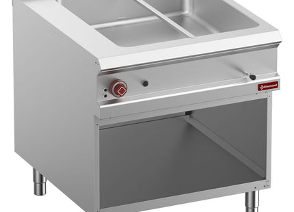 Elektriskbain marie 8x GN 1/3-150 mm, åbent skab