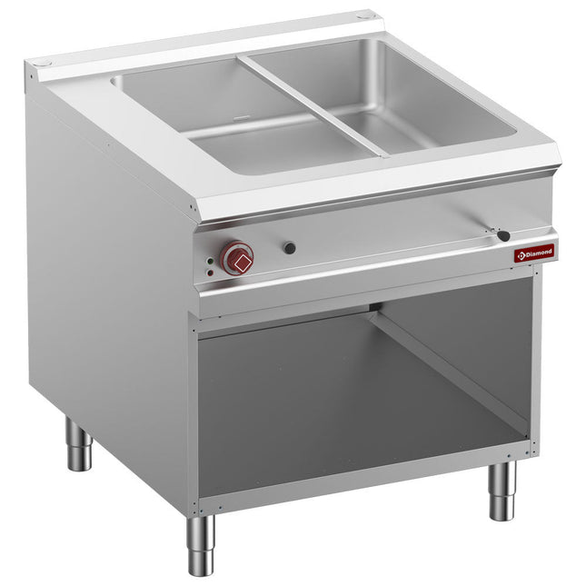 Elektriskbain marie 8x GN 1/3-150 mm, åbent skab