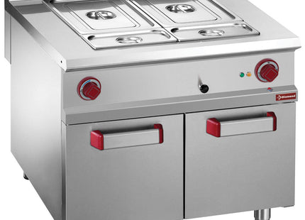 Elektriskbain marie 8x GN 1/3-150 mm, åbent skab