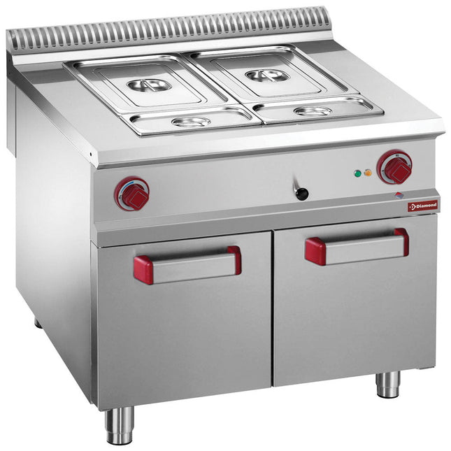 Elektriskbain marie 8x GN 1/3-150 mm, åbent skab