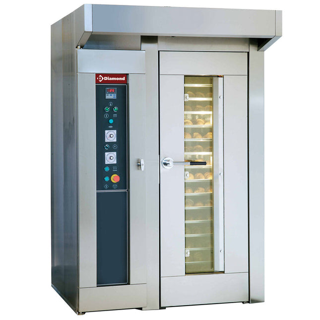Roterende ovn til bageri og wienerbrød, 15 eller 18 niveauer (450x650 mm eller 500x700 mm)