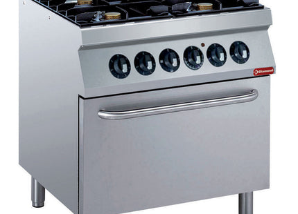 Komfur med 4 blus 5,5 kW, el-ovn GN 2/1test