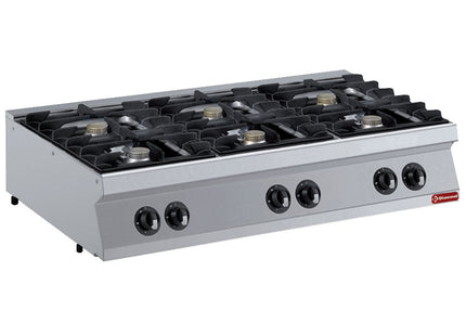 Gaskomfur 6 brændere, brændere 6x 5,5 kW -TOP -test