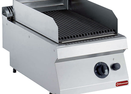 Gasgrill ind Lavasten, støbejern 1/2 mod. -TOP-