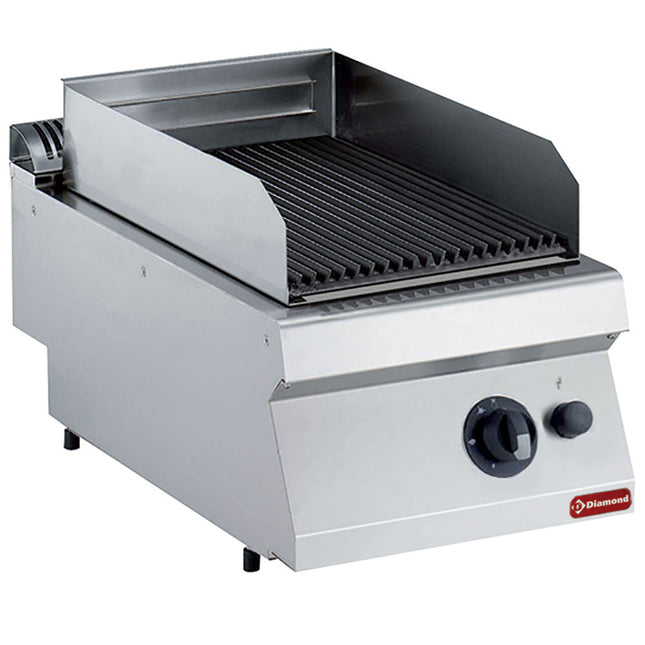 Gasgrill ind Lavasten, støbejern 1/2 mod. -TOP-