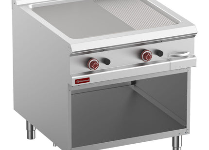 Gas steg top 2/3 glat & 1/3 rillet, modul 1/1, åbent skab