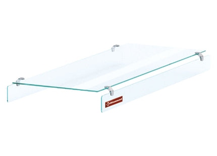 Central "højre" glaskant på 90° på hver side, 4x GN 1/1