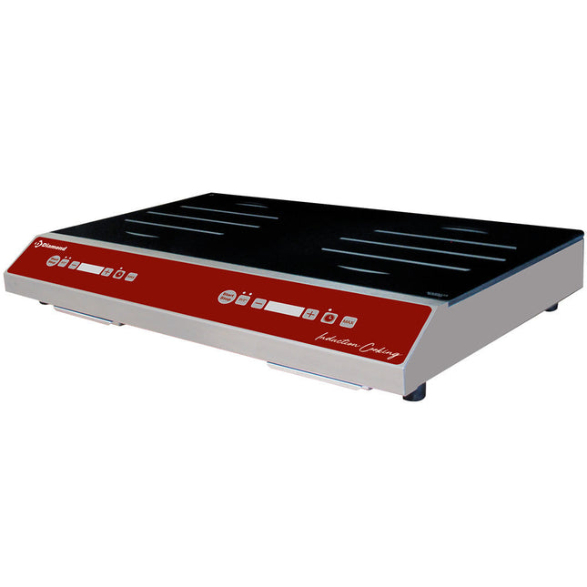 Induktionskogeplade dobbelt zone (2x 1750 watt), glas touch kontrolpanel