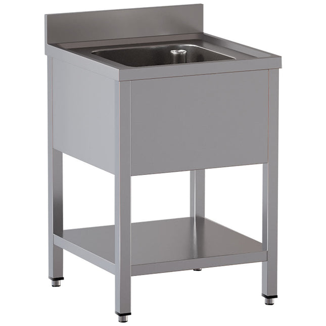 Bord med vask - underhylde - Mål: 700 x 700 x 850/880(+100) mm