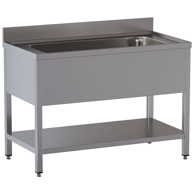 Bord med vask - underhylde - Mål: 1200 x 700 x 850/880(+100) mm