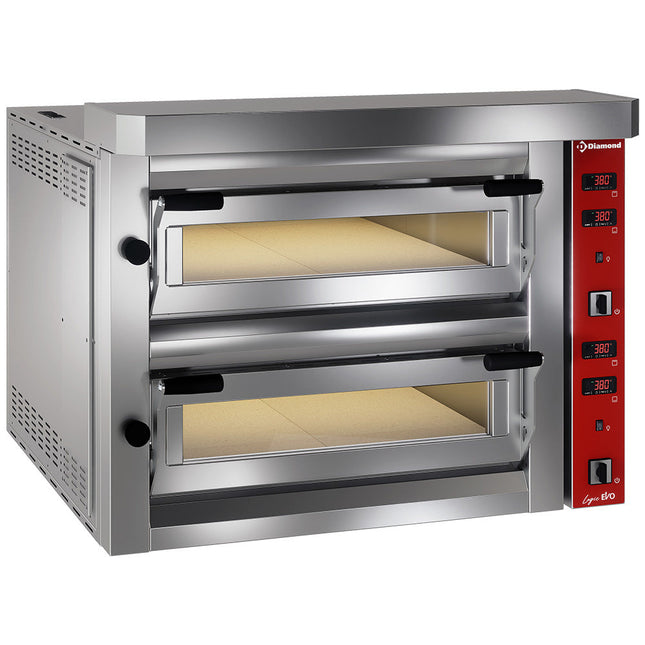 Elektrisk pizzaovn, 2x 4 pizzaer 350mm - FULD ildfast sten